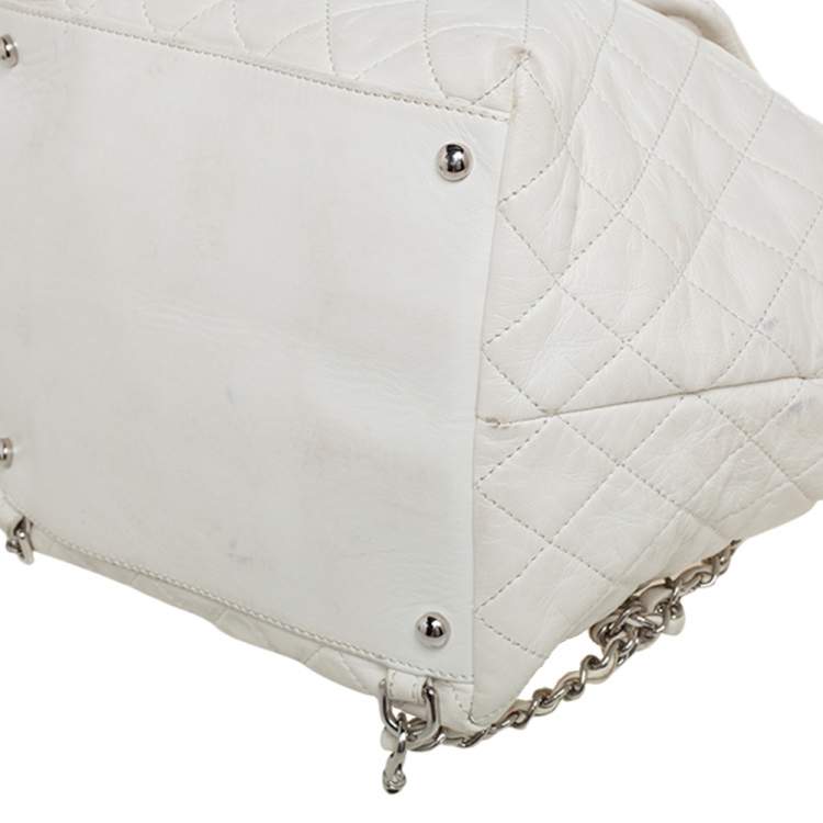 Pre Owned Chanel White Quilted Leather Paris-Shanghai Beijing 2 in 1 Backpack