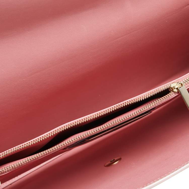 Pre Owned Chanel Pink Python Classic Flap Flat Bag
