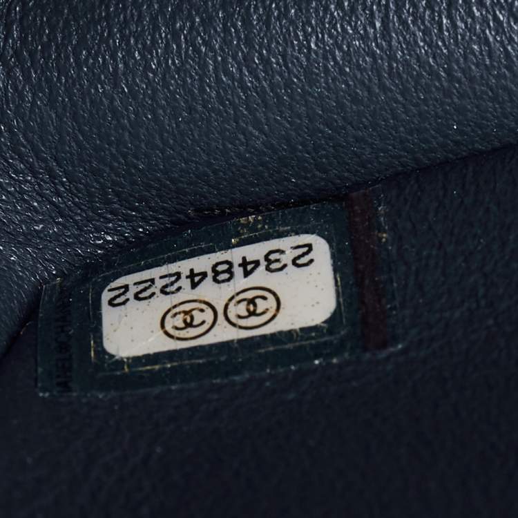 Pre Owned Chanel Blue Leather Mini Rectangle Classic Single Flap Bag