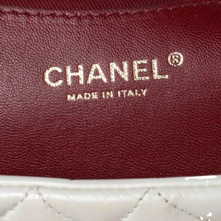 Pre Owned Chanel White Quilted Leather Just Mademoiselle Bowling Bag