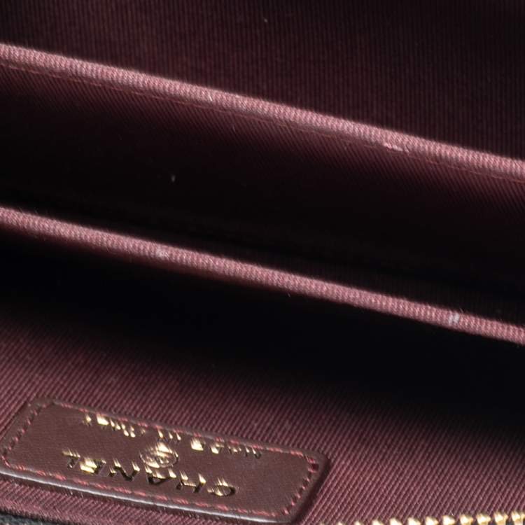 Pre Owned Chanel Black Quilted Leather Zipped Coin Pouch