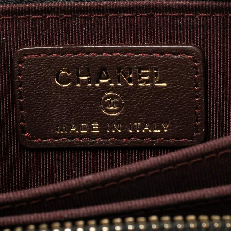Pre Owned Chanel Black Quilted Leather Zipped Coin Pouch