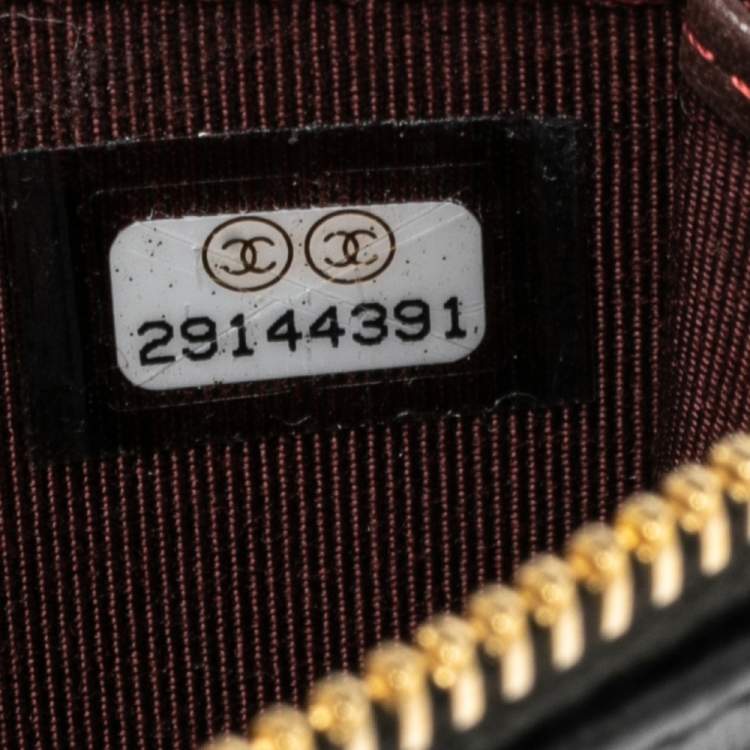 Pre Owned Chanel Black Quilted Leather Zipped Coin Pouch