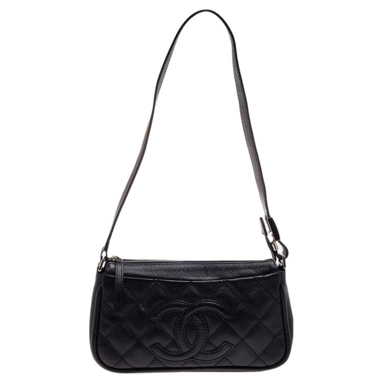 Chanel Black Quilted Leather CC Shoulder Bag Chanel
