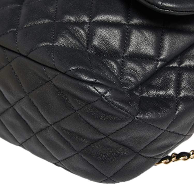 مملوكة مسبقًا Chanel Black Quilted Leather Large Seoul Backpack