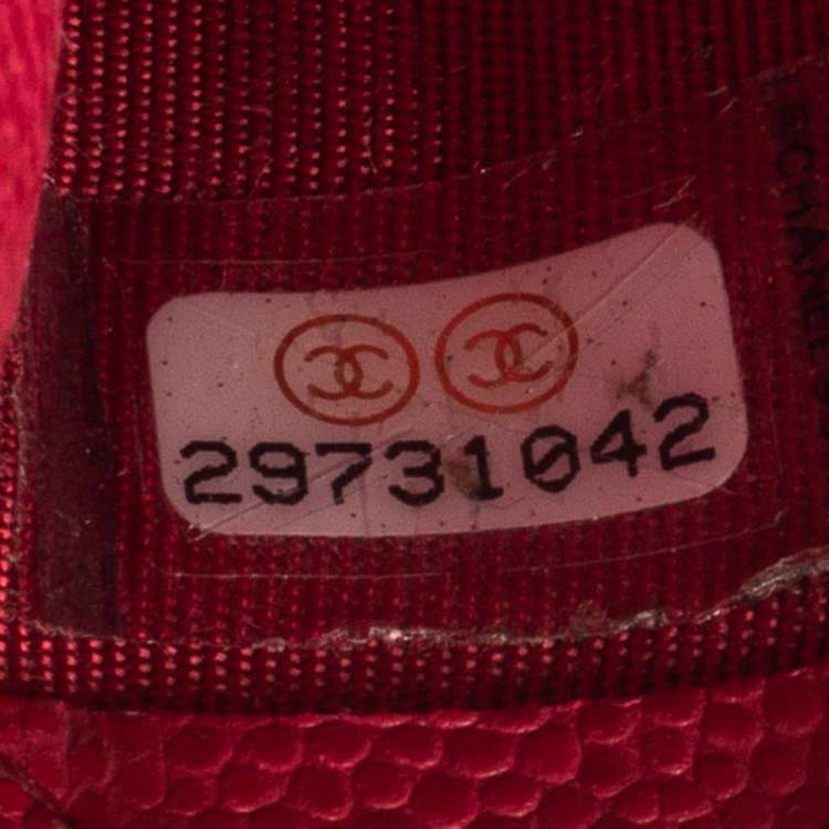 Pre Owned Chanel Pink Quilted Caviar Leather Classic Card Holder