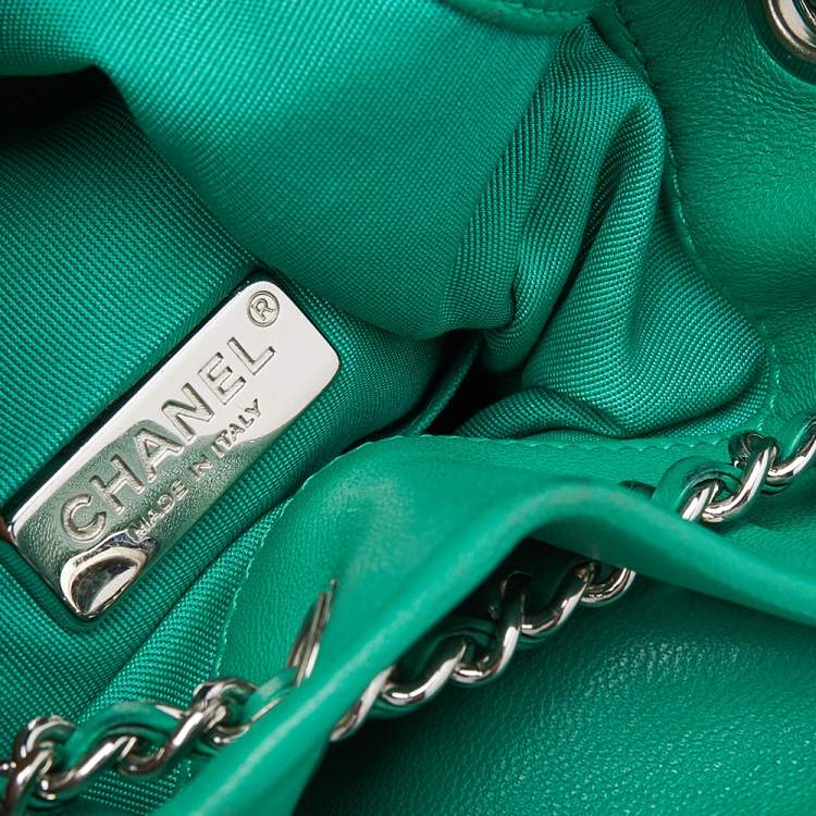 Pre Owned Chanel Green Quilted Leather Small Seoul Backpack