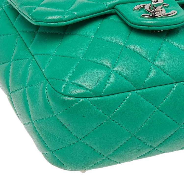 Pre Owned Chanel Green Quilted Leather Small Seoul Backpack