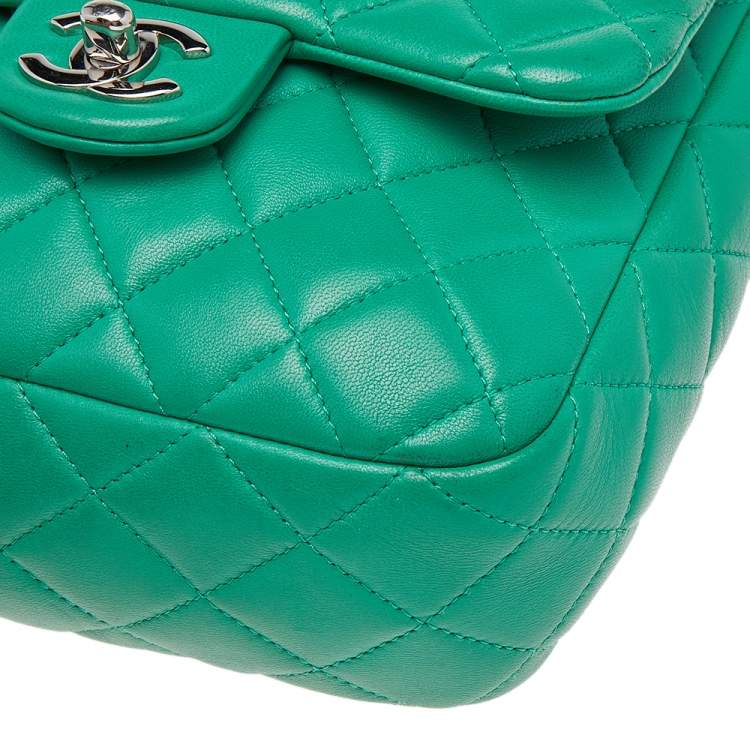 Pre Owned Chanel Green Quilted Leather Small Seoul Backpack
