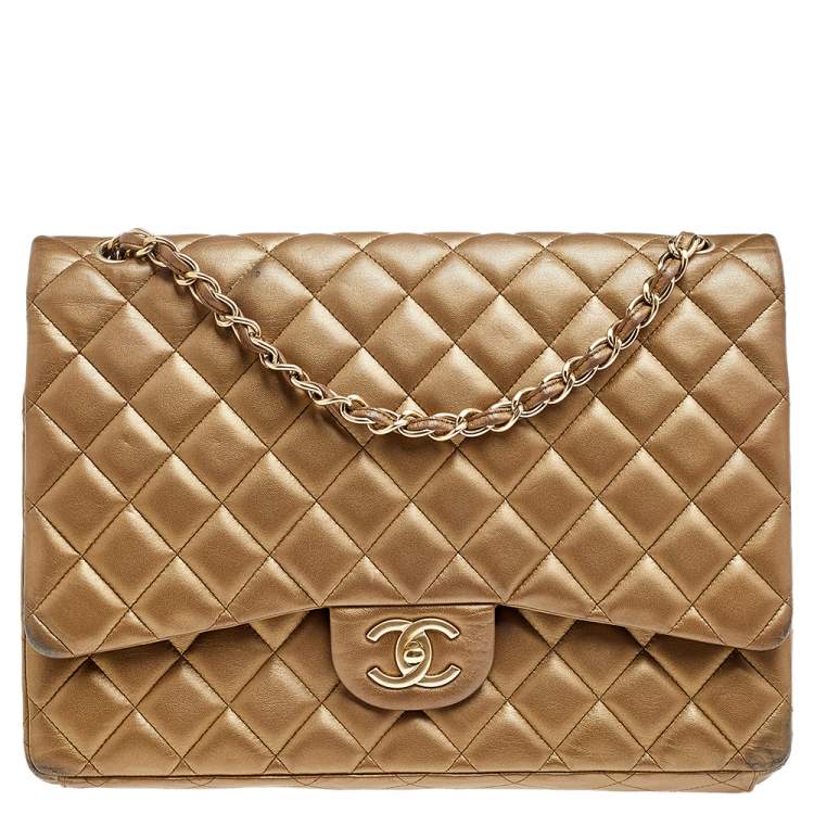 Chanel Gold Quilted Leather Maxi Classic Double Flap Bag Chanel | The  Luxury Closet