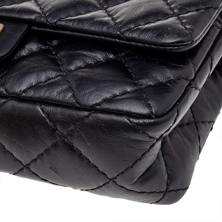 Pre Owned Chanel Black Quilted Leather Reissue Waist Bag