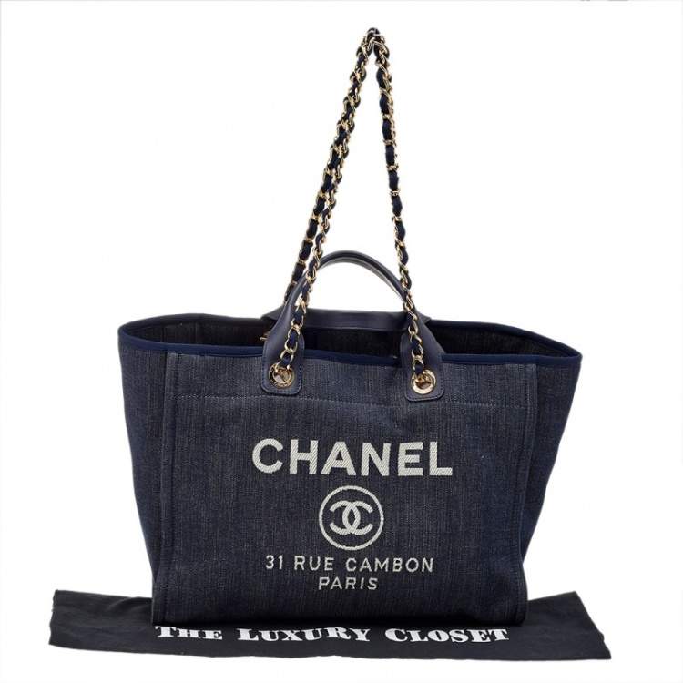 chanel navy tote