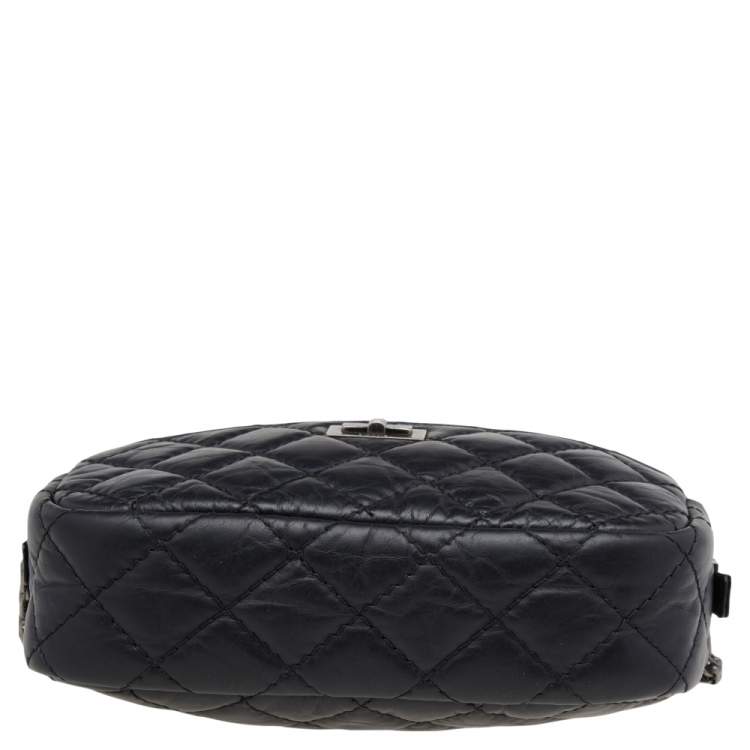 Pre Owned Chanel Black Aged Quilted Leather Mini Reissue Camera Bag