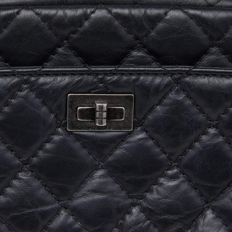 Pre Owned Chanel Black Aged Quilted Leather Mini Reissue Camera Bag