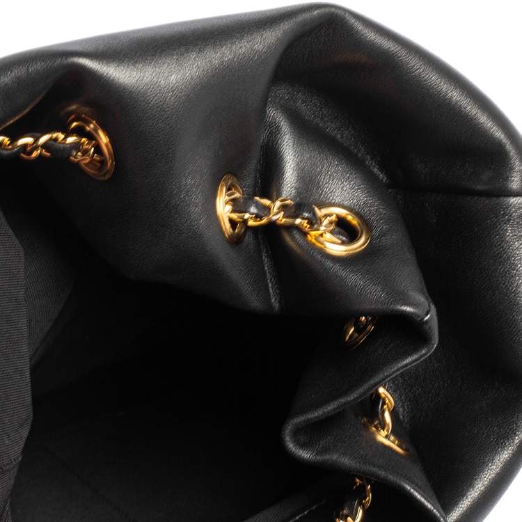 Pre Owned Chanel Black Quilted Leather Large In Seoul Backpack