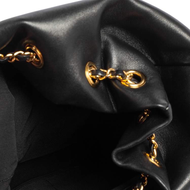 Pre Owned Chanel Black Quilted Leather Large In Seoul Backpack