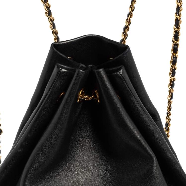 Pre Owned Chanel Black Quilted Leather Large In Seoul Backpack