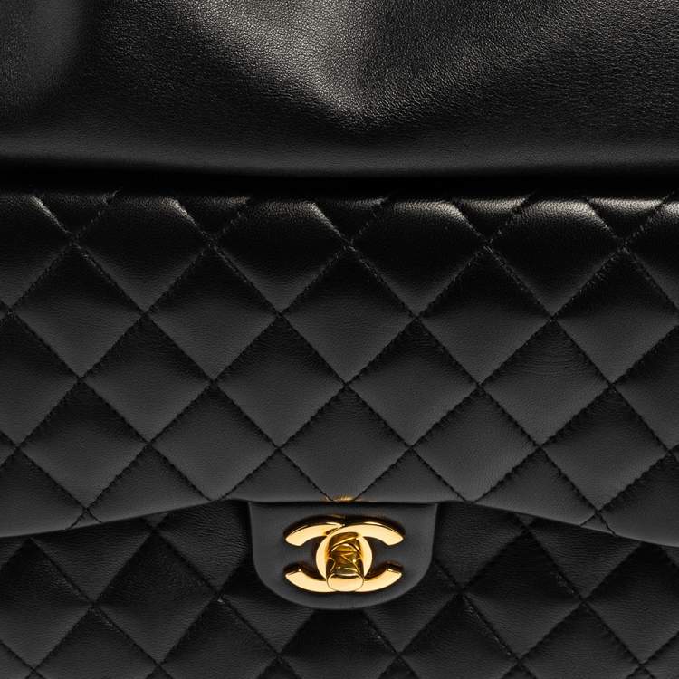 Pre Owned Chanel Black Quilted Leather Large In Seoul Backpack