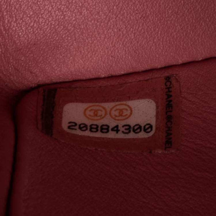 Pre Owned Chanel Pink Python Small Valentine Classic Single Flap Bag