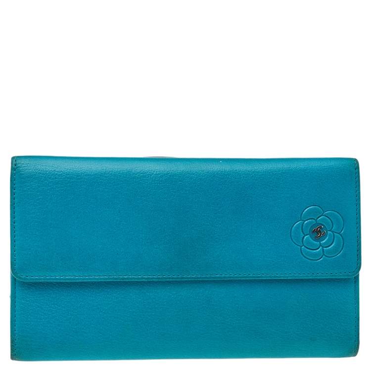 Chanel Turquoise Leather CC Camellia Flap Continental Wallet Chanel | The  Luxury Closet