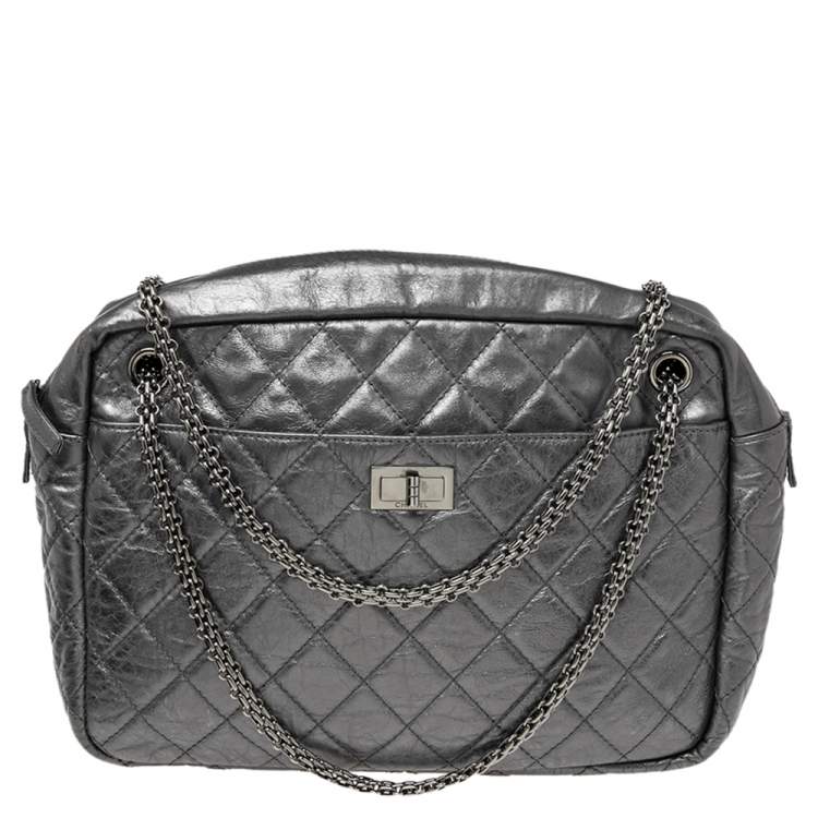 Chanel Silver Metallic Quilted Calfskin Large Reissue Camera Bag Chanel ...