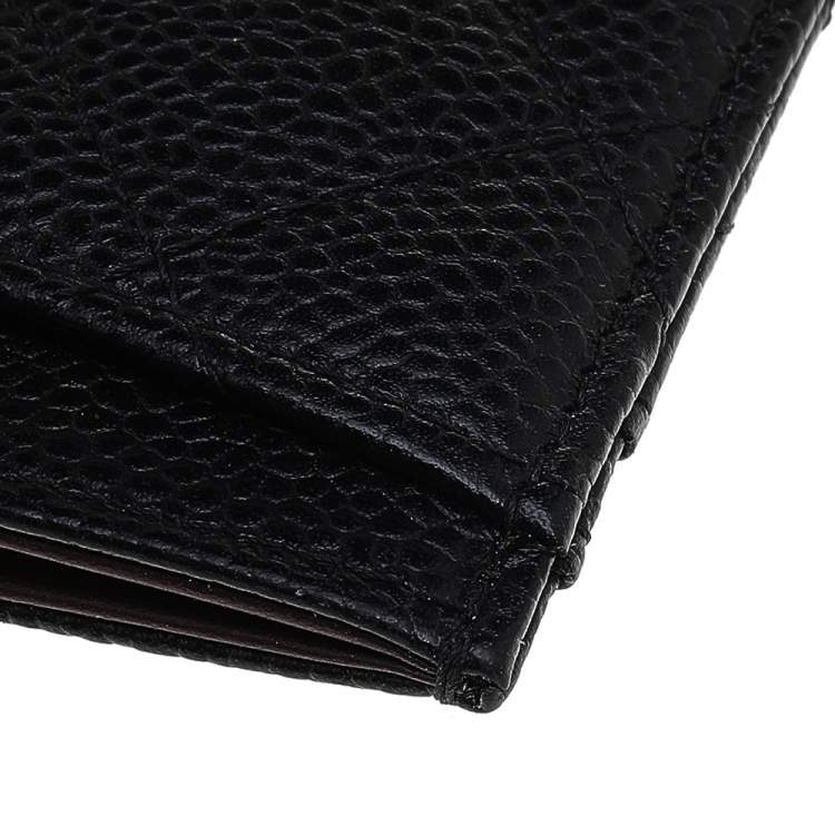 Pre Owned Chanel Black Quilted Caviar Leather Classic Card Holder