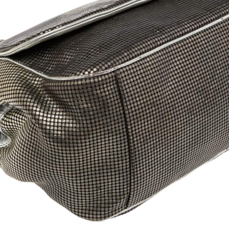 مملوكة مسبقًا Chanel Silver Perforated Leather Hollywood Accordion Flap Bag