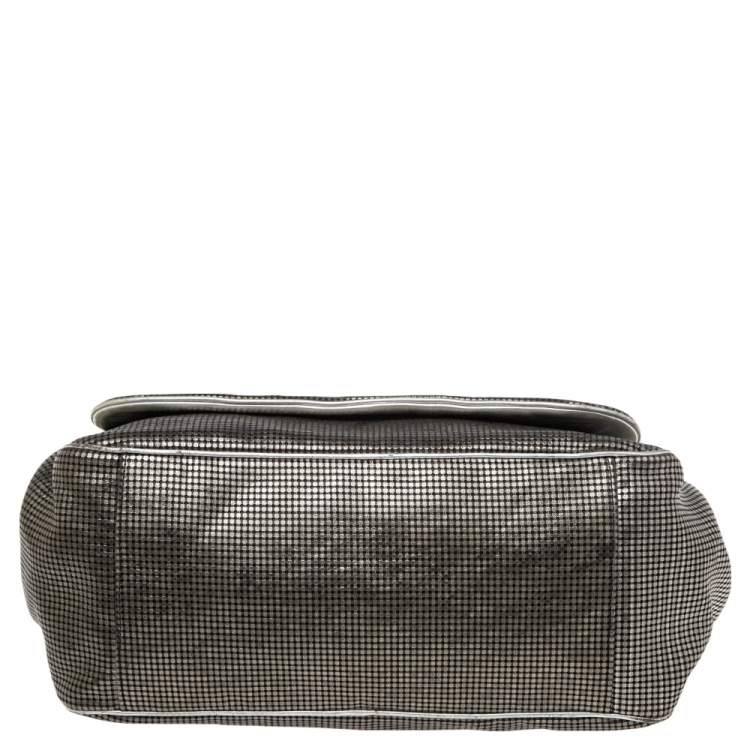 مملوكة مسبقًا Chanel Silver Perforated Leather Hollywood Accordion Flap Bag