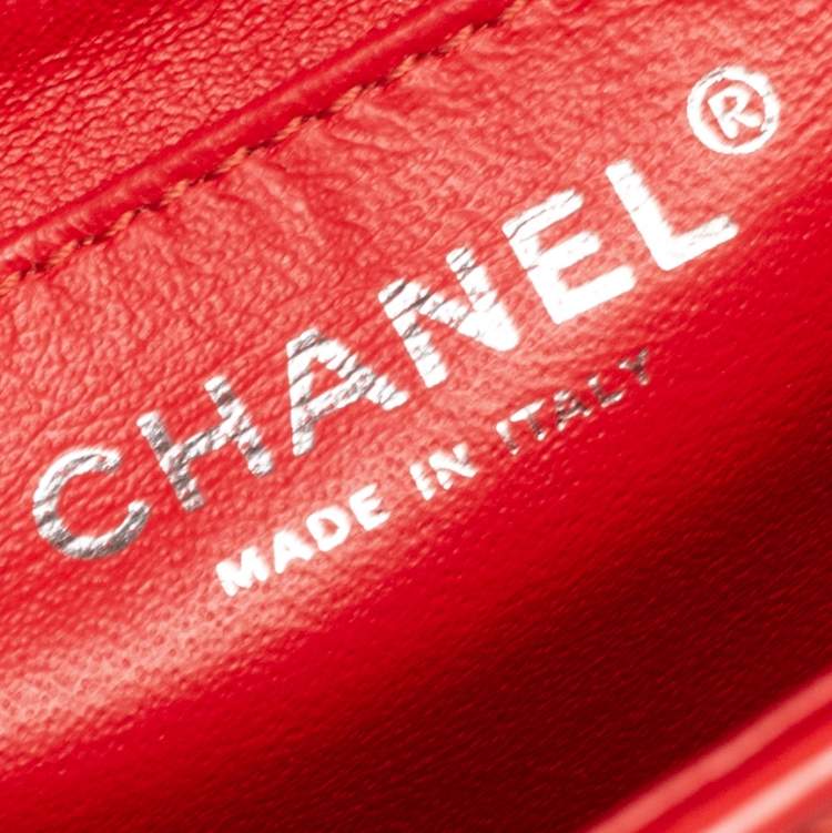 Pre Owned Chanel Coral Chevron Patent Leather Jumbo Classic Flap Bag
