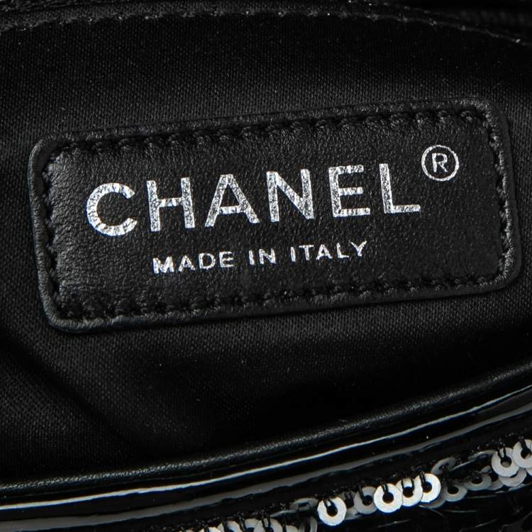 Pre Owned Chanel Black/White Sequins Reissue Shoulder Bag