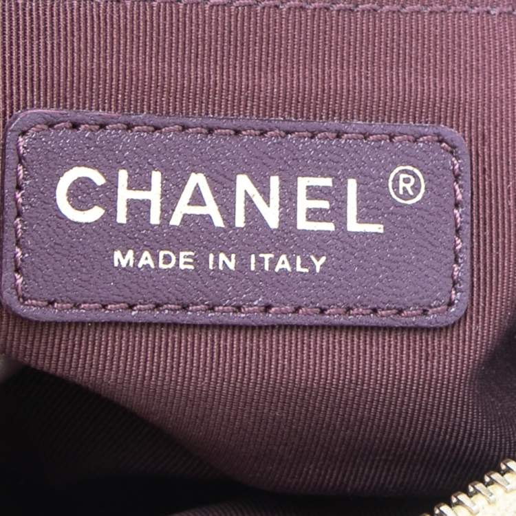 Pre Owned Chanel Gold Chevron Quilted Leather Medium Easy Flap Bag