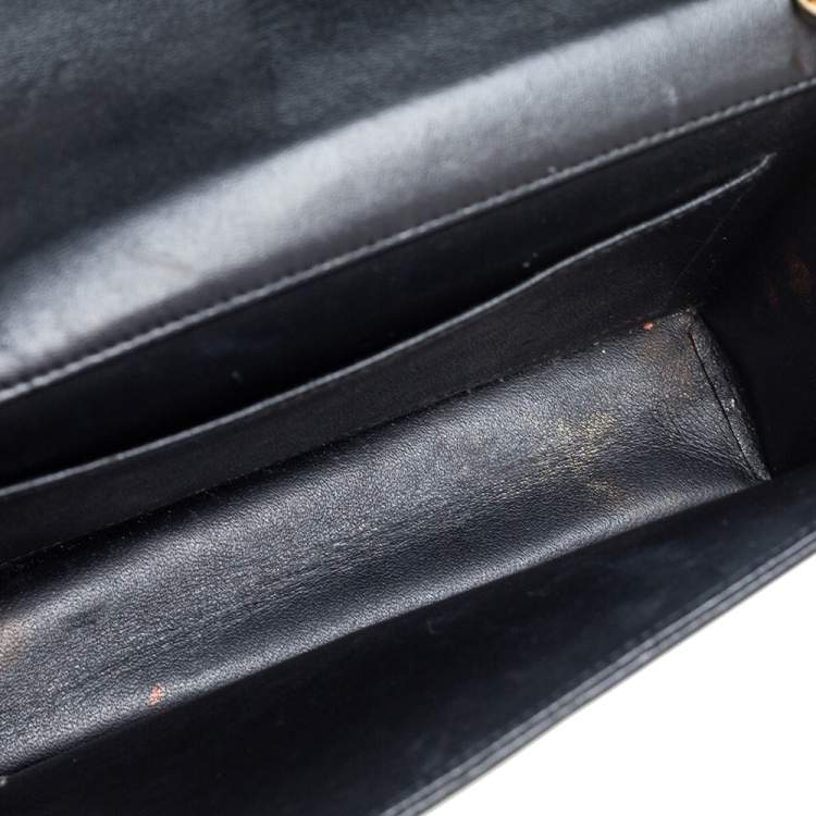 Pre Owned Chanel Black Tweed and Leather Camelia Pearl Embellished Vintage 2001 Runway Flap Bag
