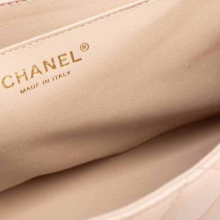 Pre Owned Chanel Beige Quilted Leather Jumbo Classic Single Flap Bag