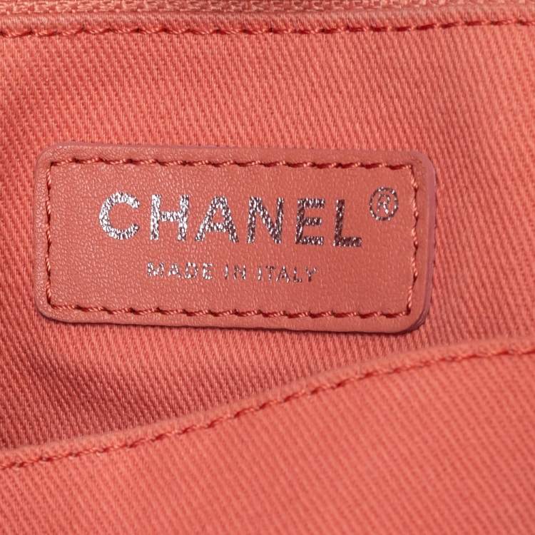 Pre Owned Chanel Pink Canvas and Leather Large Deauville Shopper Tote
