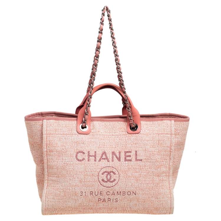 Chanel 5 x 5 Canvas Tote Bag Ivory