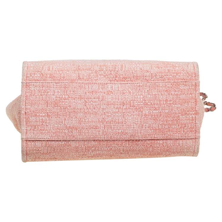Pre Owned Chanel Pink Canvas and Leather Large Deauville Shopper Tote