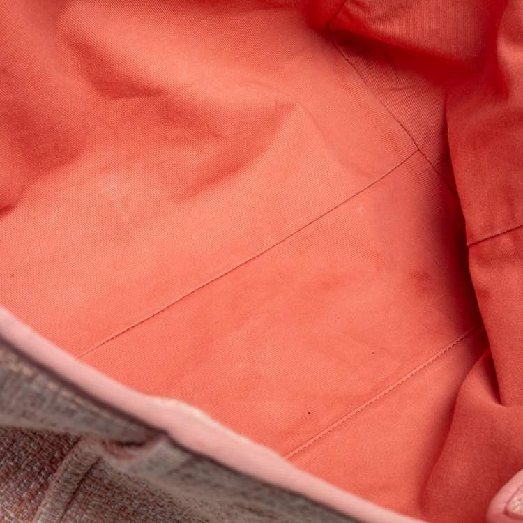Pre Owned Chanel Pink Canvas and Leather Large Deauville Shopper Tote