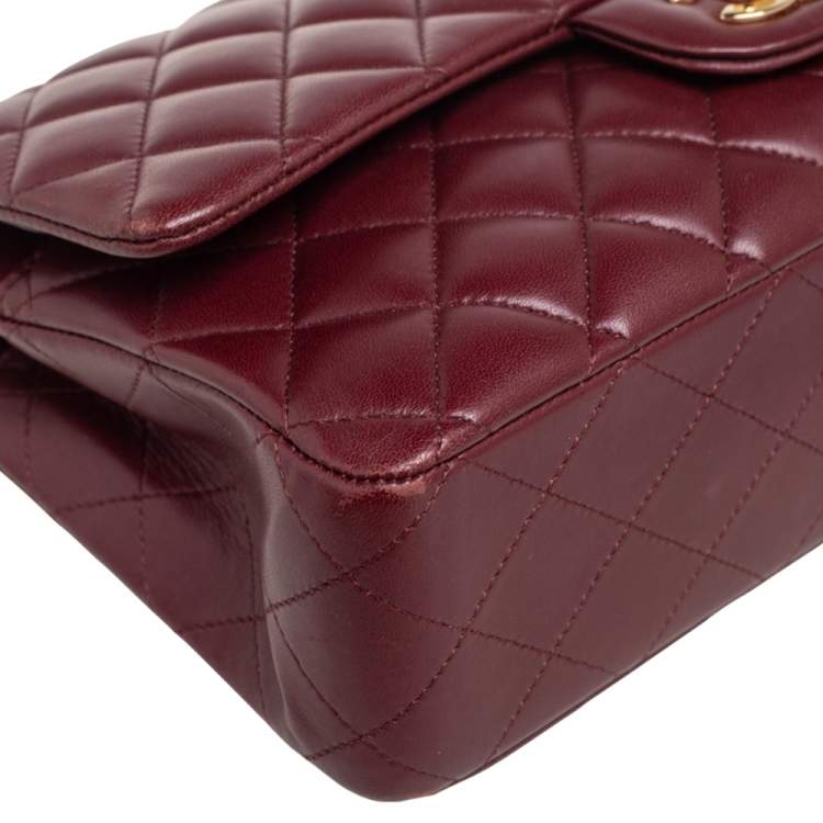 Pre Owned Chanel Red Quilted Leather Medium Classic Double Flap Bag