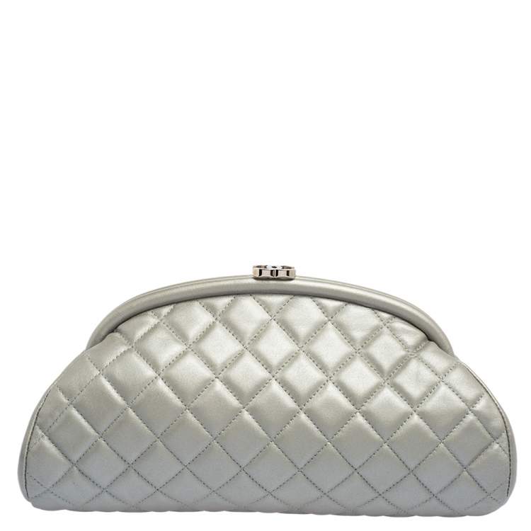 Chanel Silver Quilted Leather Timeless Clutch Chanel | The Luxury Closet