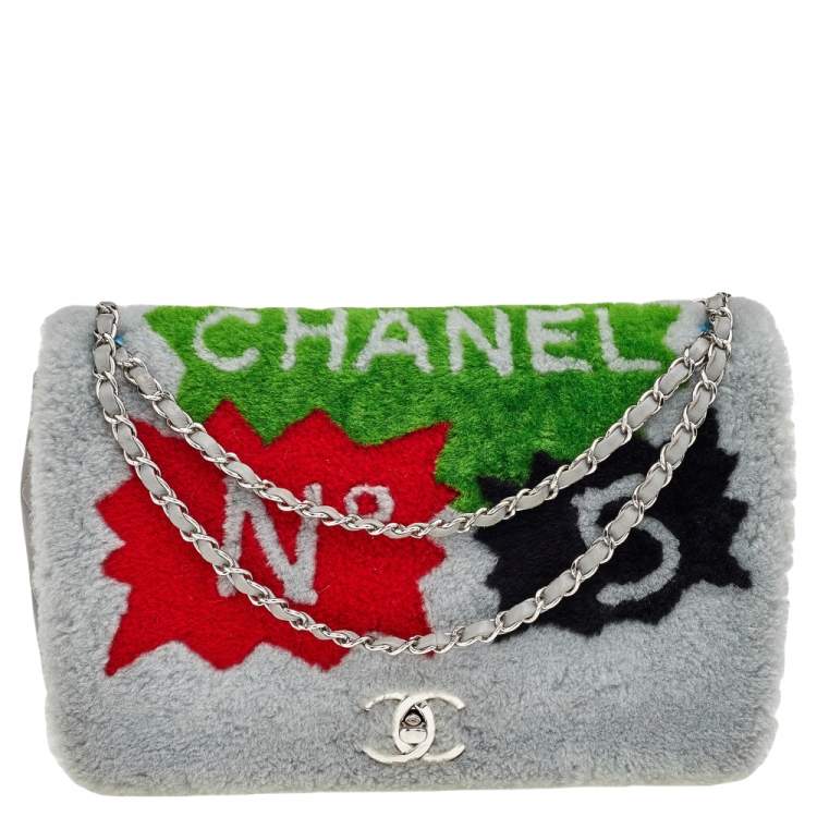 Chanel Multicolor Shearling And Leather Jumbo Comic Flap Bag Chanel | TLC