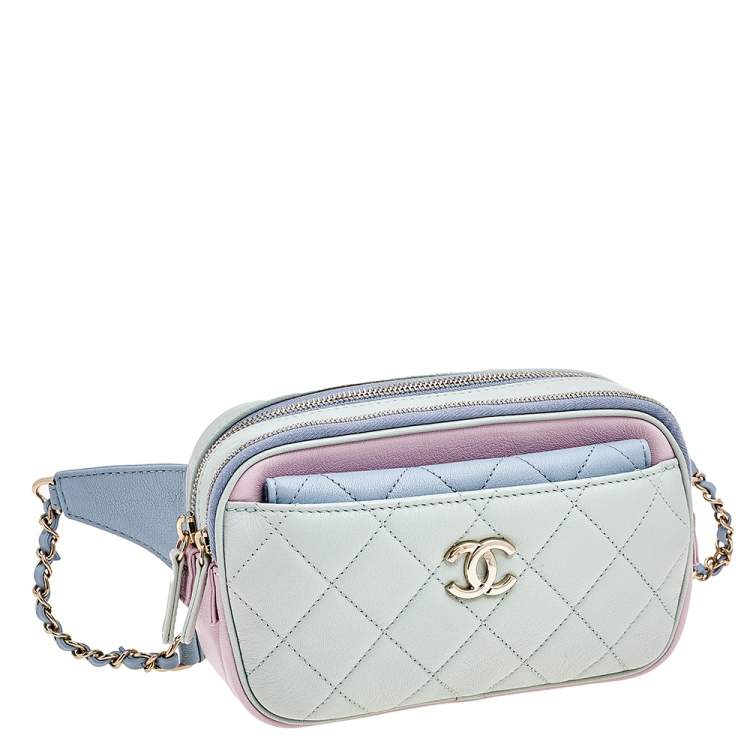 Pre Owned Chanel Tricolor Quilted Leather Belt Bag