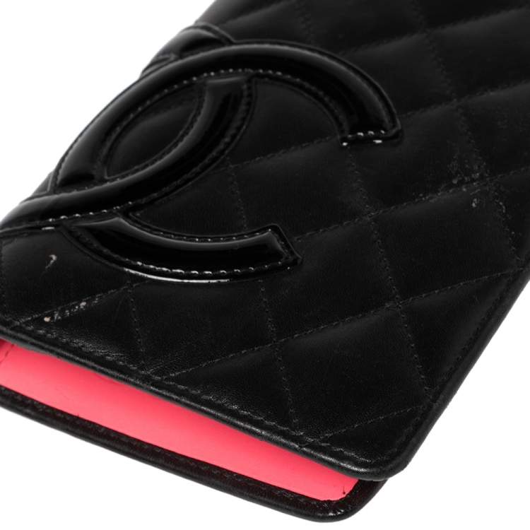 Pre Owned Chanel Black Quilted Leather Cambon Ligne Bifold Wallet