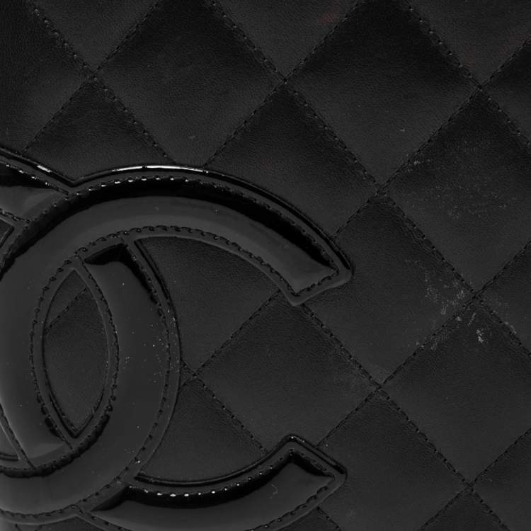 Pre Owned Chanel Black Quilted Leather Cambon Ligne Bifold Wallet