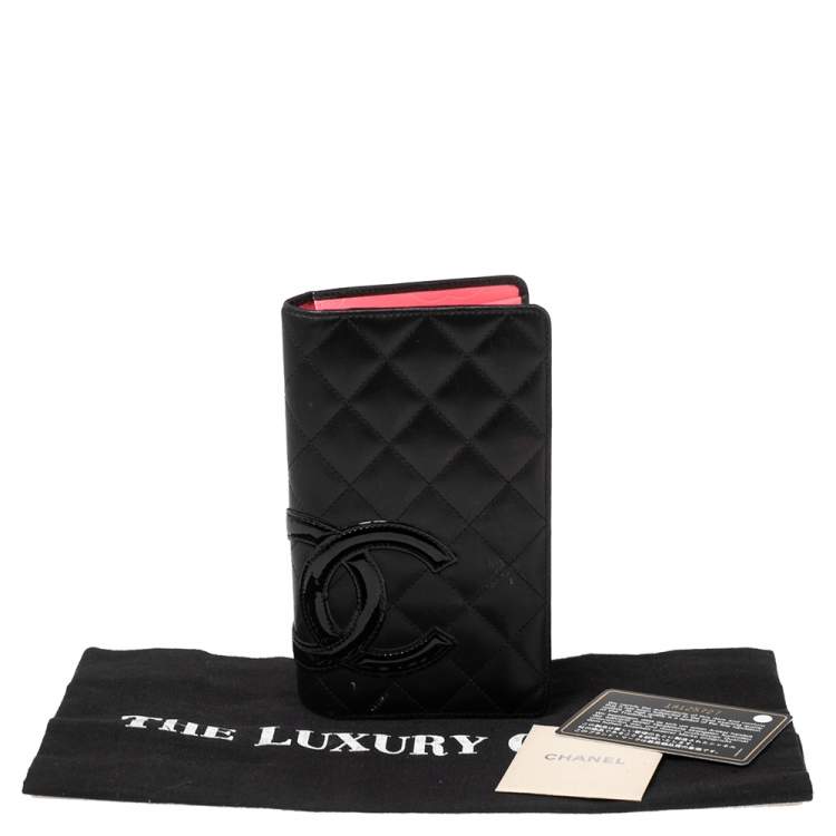 Pre Owned Chanel Black Quilted Leather Cambon Ligne Bifold Wallet