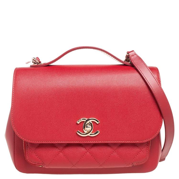 Chanel Red Small Quilted Top Handle Bag
