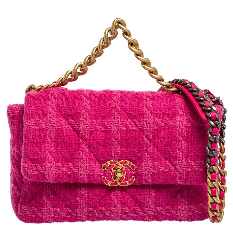 Chanel Pink Tweed 19 Large Flap Bag Chanel | The Luxury Closet