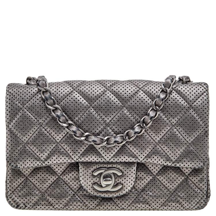 Chanel Beige & Red Perforated Bow Bag - Vintage Lux
