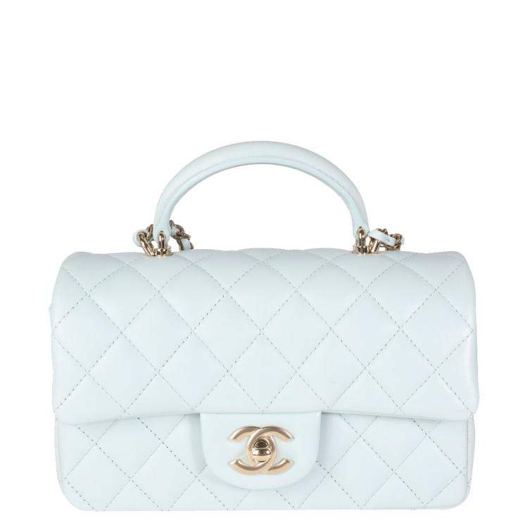 light blue chanel purse