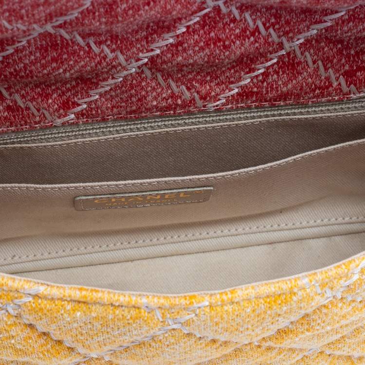 Pre Owned Chanel Multicolor Jersey Ultimate Stitch Medium Classic Single Flap Bag