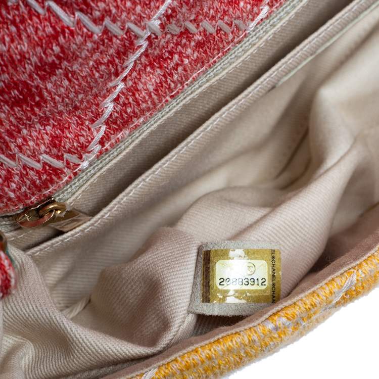 Pre Owned Chanel Multicolor Jersey Ultimate Stitch Medium Classic Single Flap Bag
